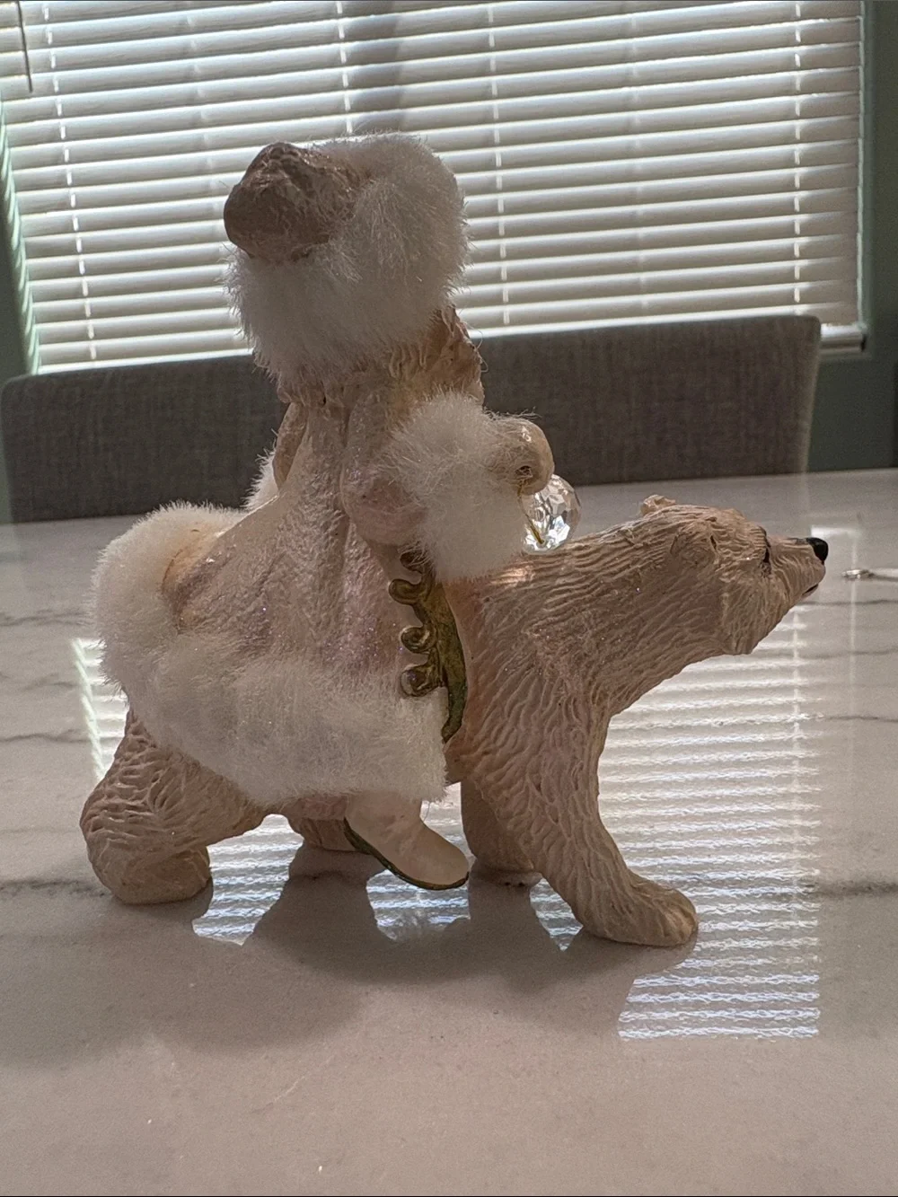 Kurt Adler Santa and Polar Bear Figurine
